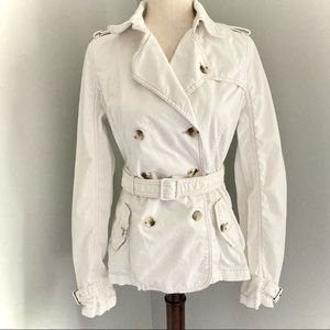 Abercrombie & Fitch White Button Down Trench Coat S
